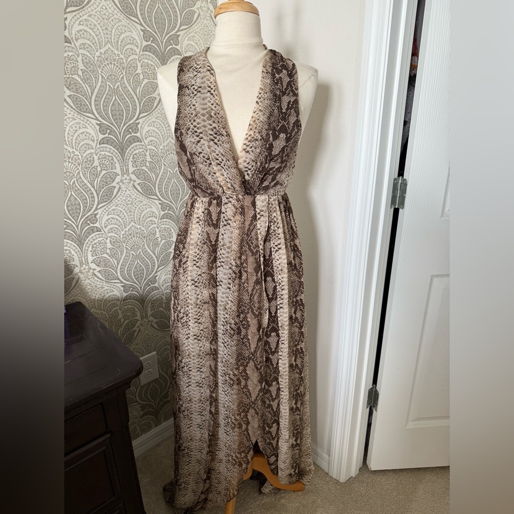 Plastic Island Snake Print Maxi Dress